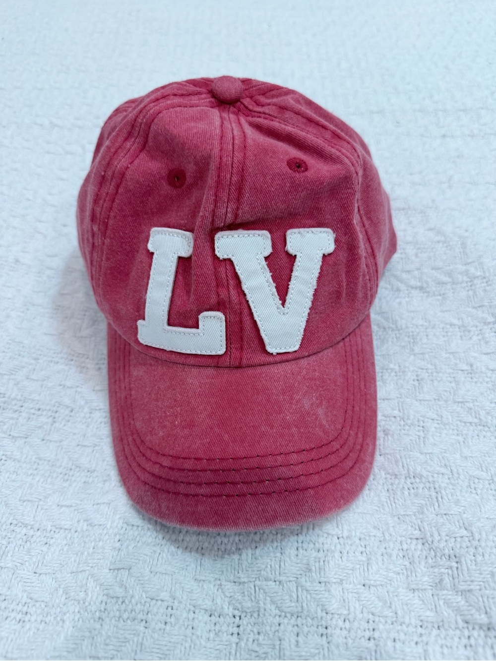 Robin Ruth Woman’s Red 'LV' Las Vegas Patch Baseball Hat